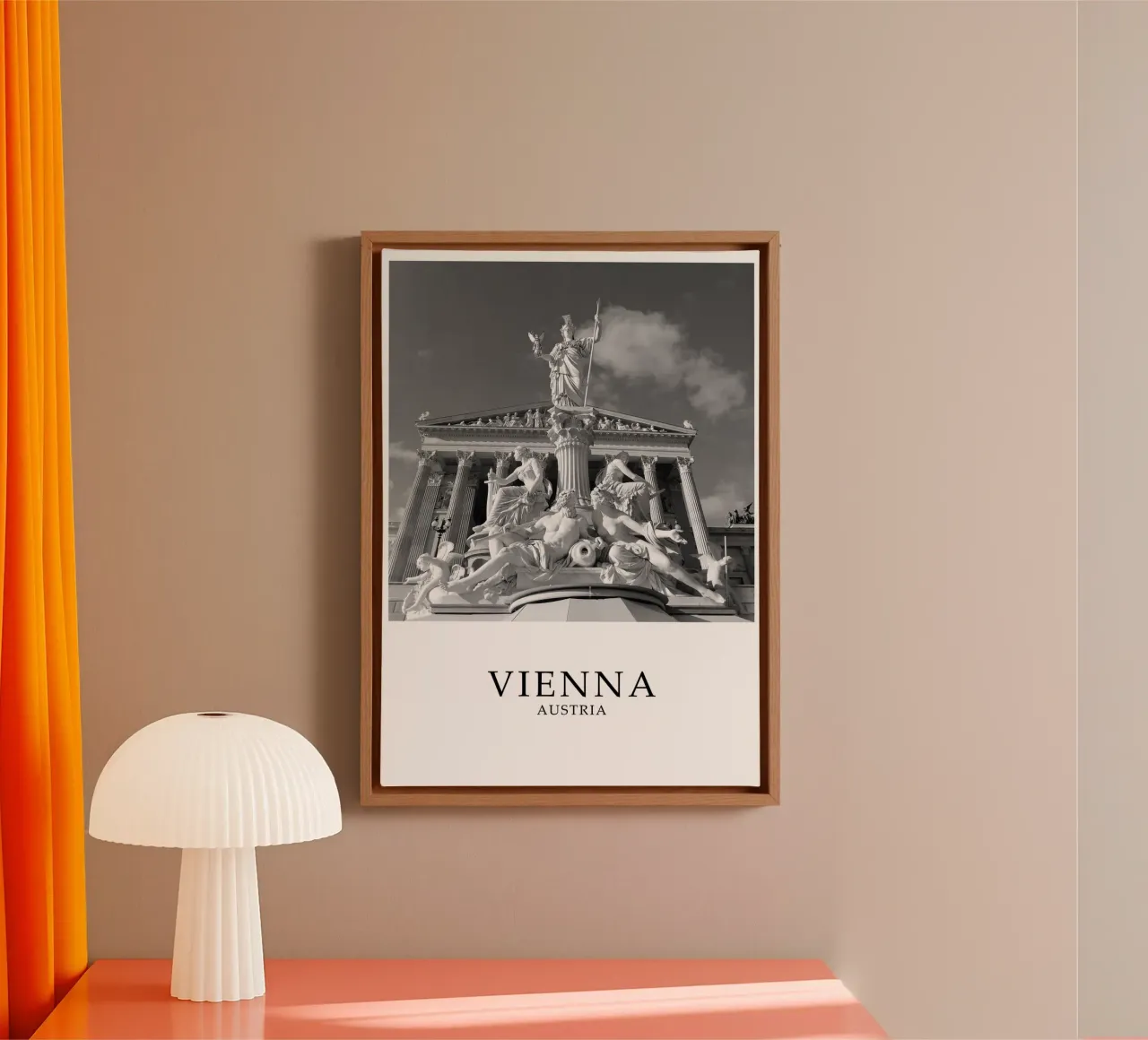 Vienna Austria Architettura Scena in scala di grigi tela da Charnwood Prints