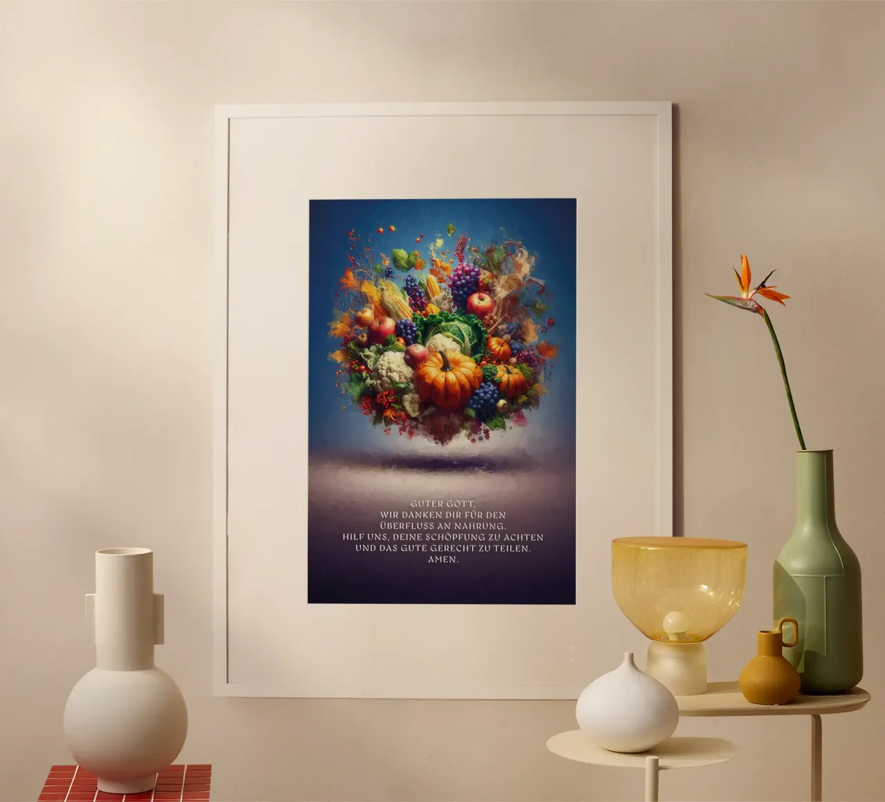 Oración de la fiesta de la cosecha poster de undarstellbar Christliche Poster