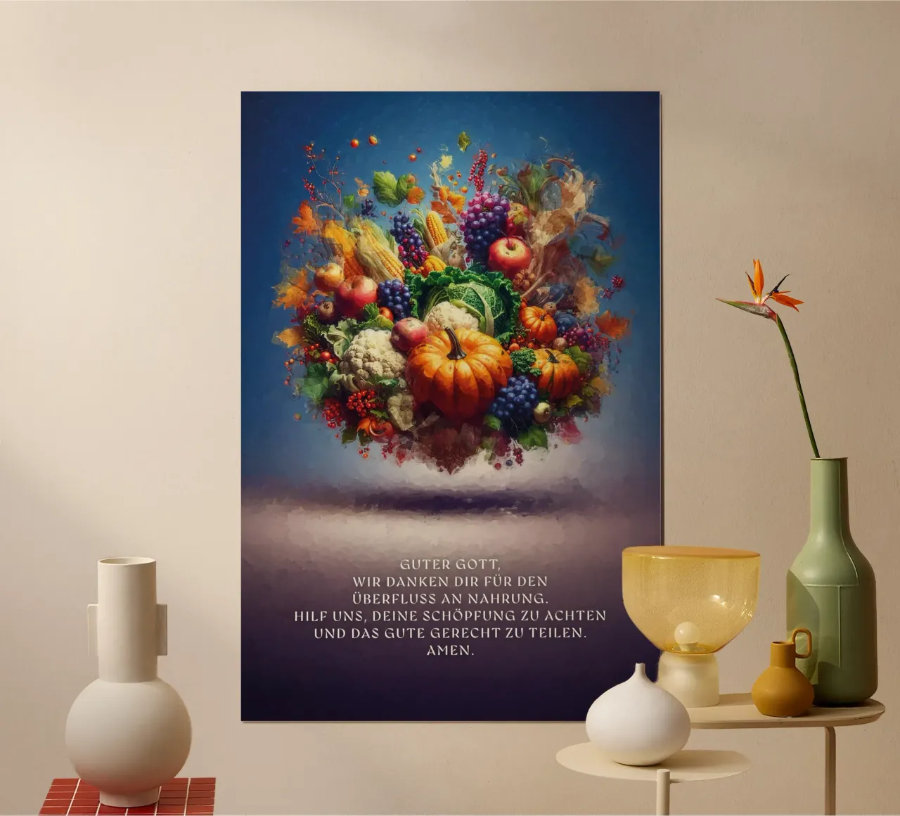 Oración de la fiesta de la cosecha poster de undarstellbar Christliche Poster