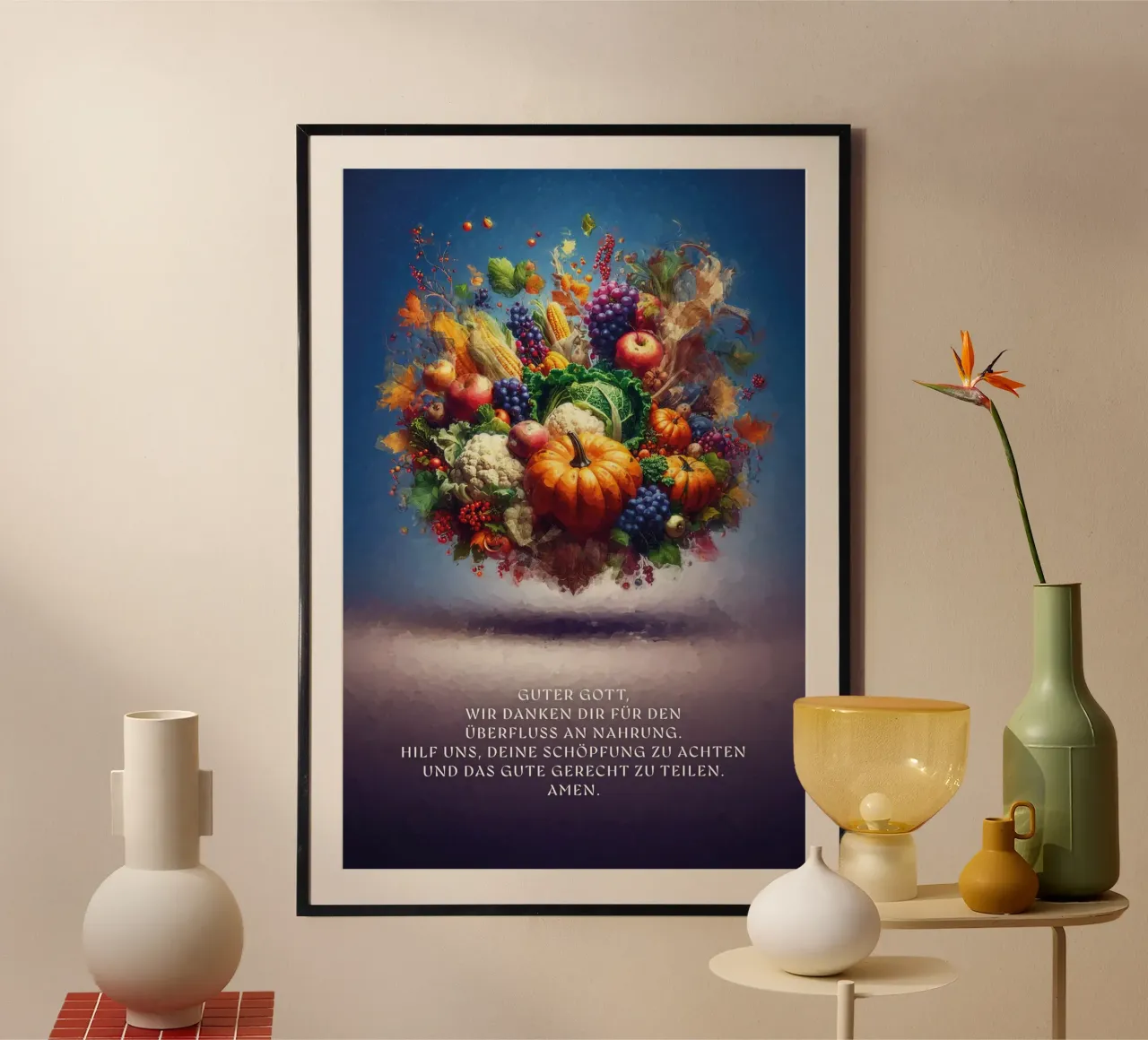 Oración de la fiesta de la cosecha poster de undarstellbar Christliche Poster