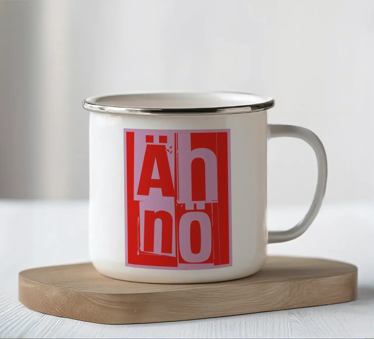 Nein tazza in smalto da Flo Klein