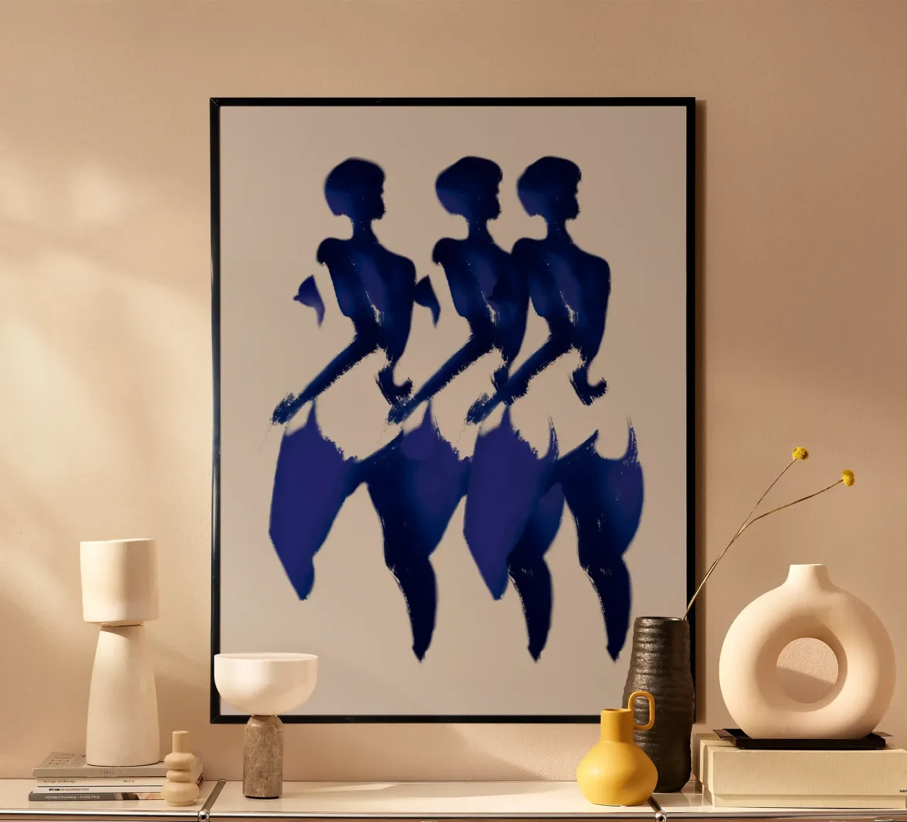 Negative figure 04 poster con telaio in legno da Little Dean