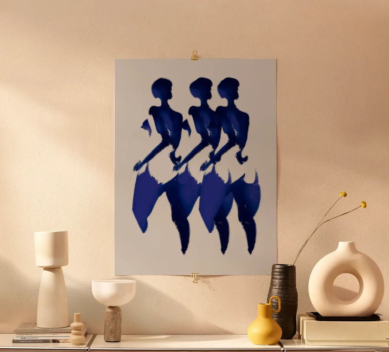 Negative figure 04 poster con telaio in legno da Little Dean