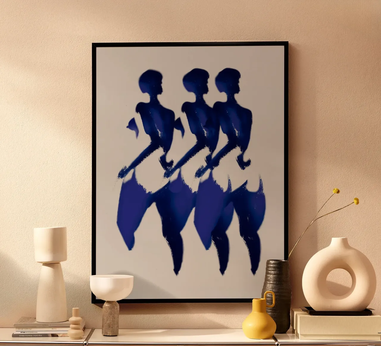 Negative figure 04 poster con telaio in legno da Little Dean