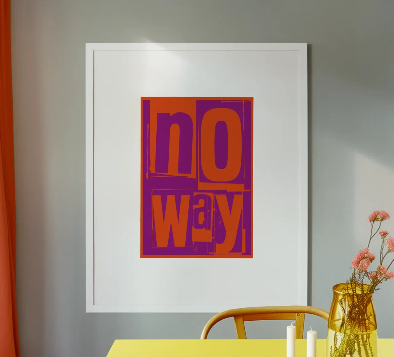 No way poster con telaio in legno da Flo Klein
