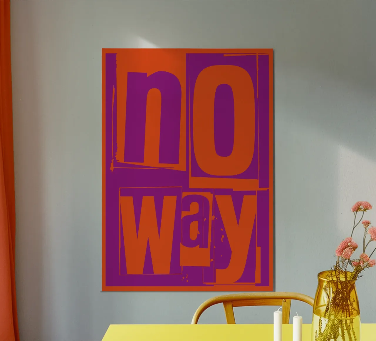 No way poster con telaio in legno da Flo Klein