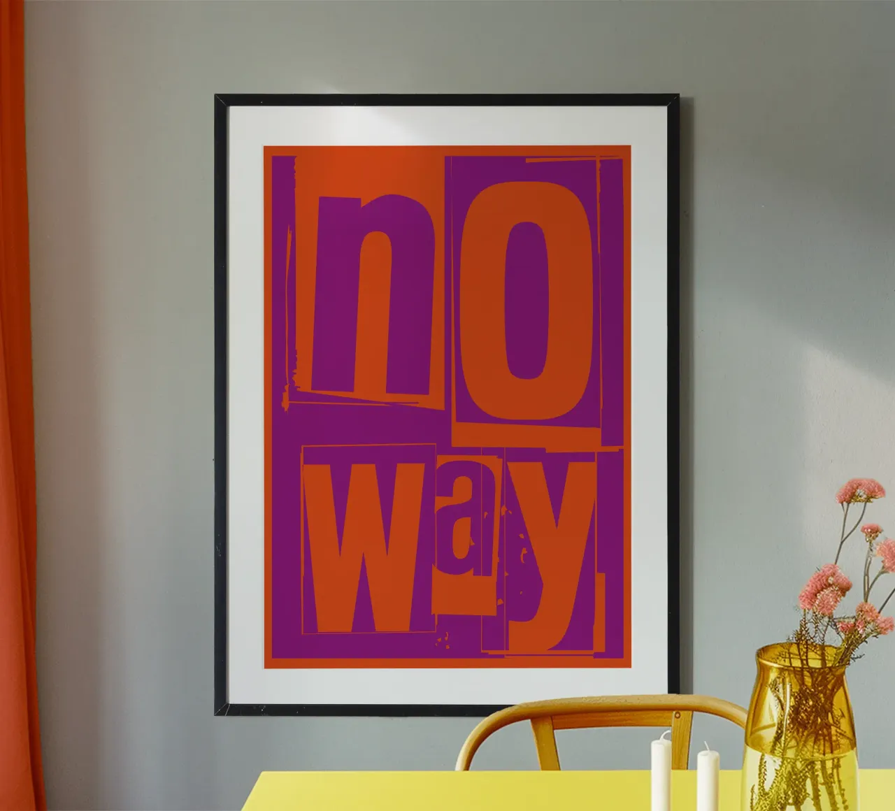No way poster con telaio in legno da Flo Klein