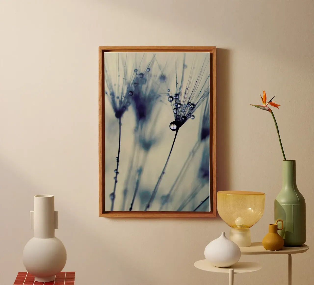 droplets of moody blues tela con Cornice a cassetta da Ingrid Beddoes