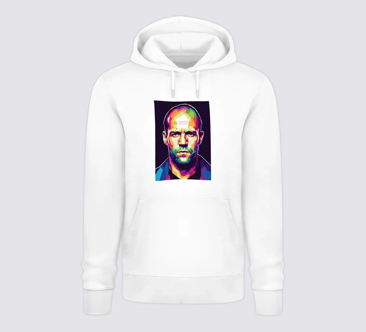 Ritratto pop art di Jason Statham felpa con cappuccio da Hantamrata