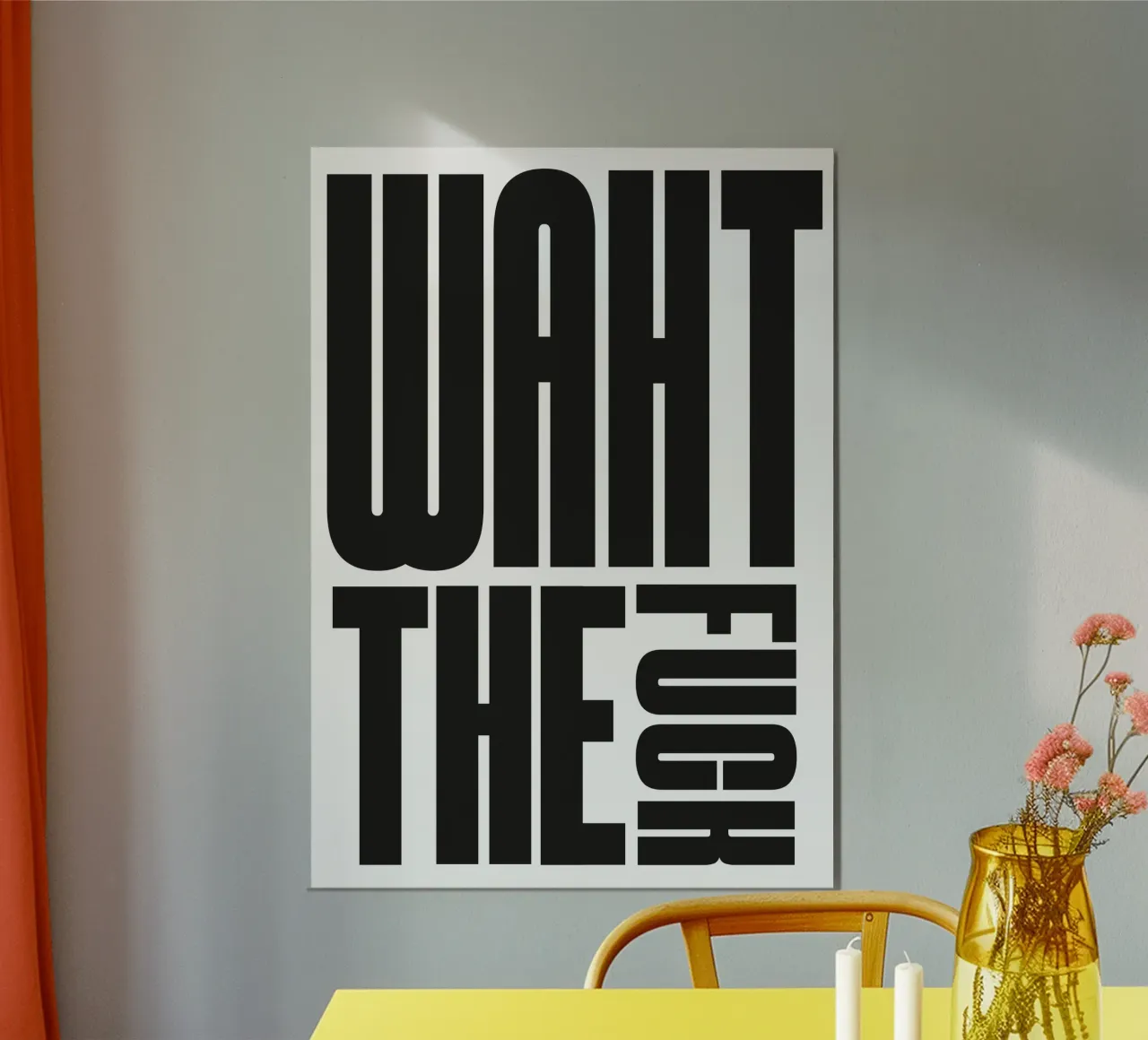 What the poster con telaio in legno da Flo Klein
