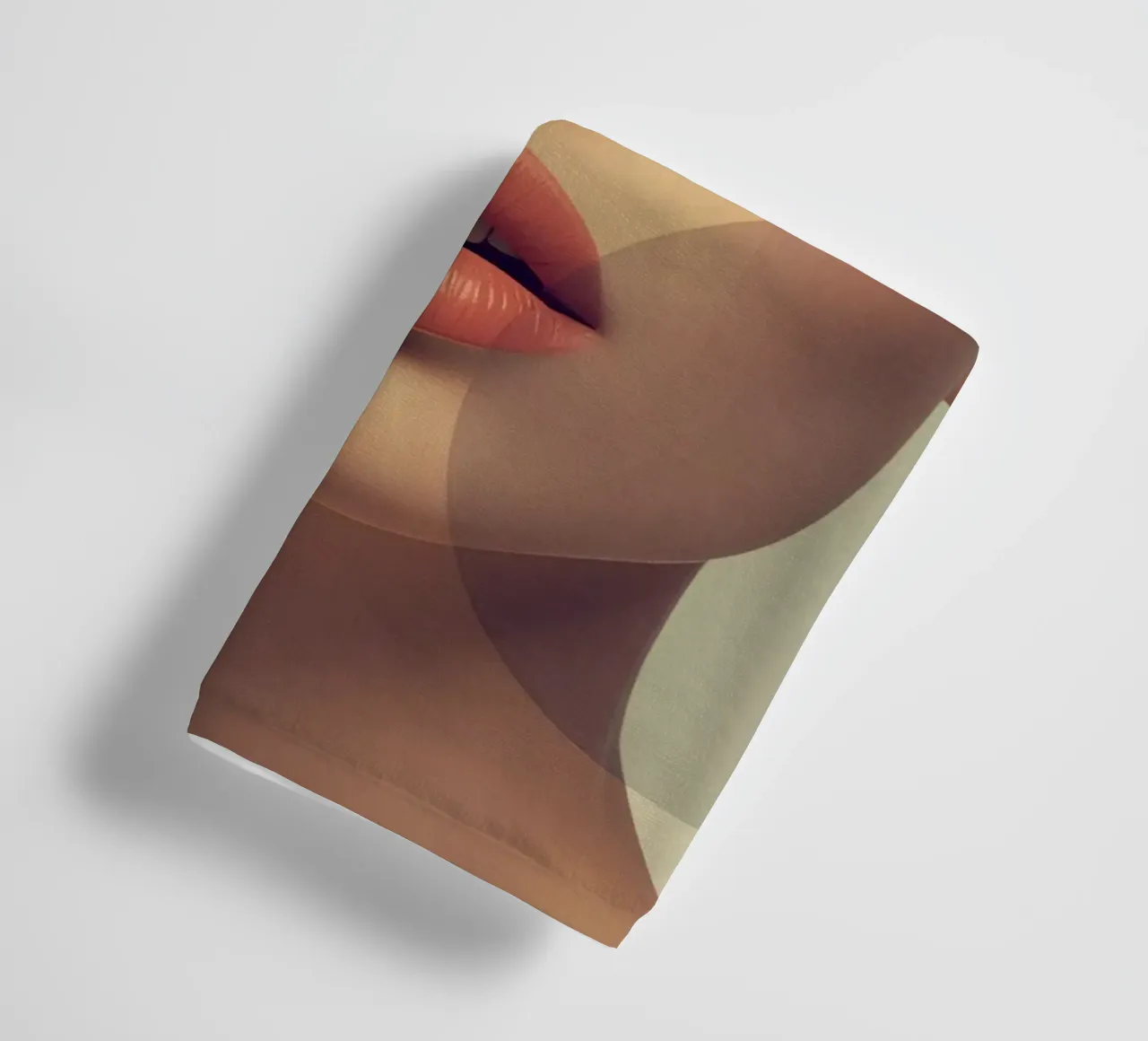 Woman's Face with Translucent Colored Circles Overlay towel by DesignDoodle