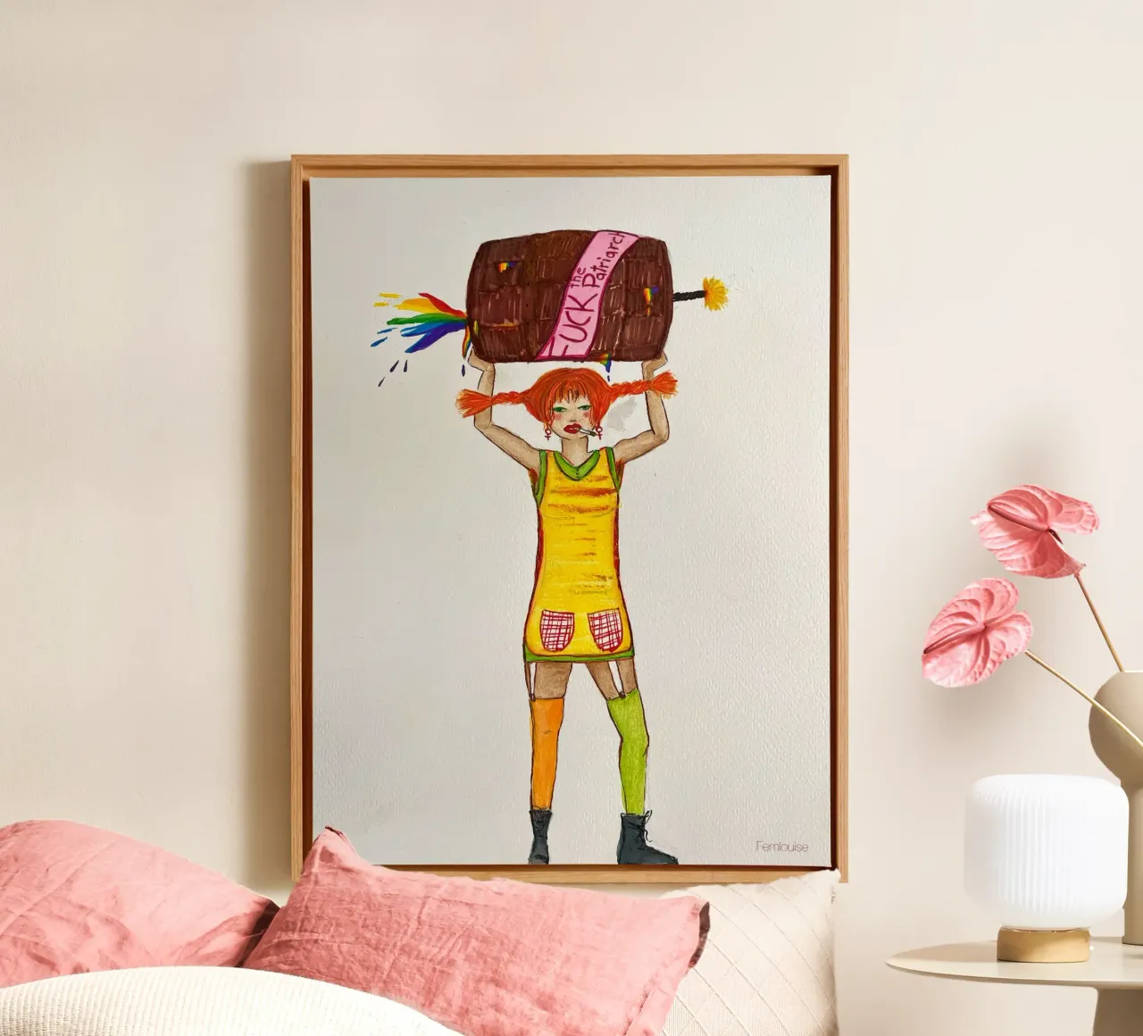 All grown up - Pippi lienzo con Marco flotante de Femlouise.illustrations