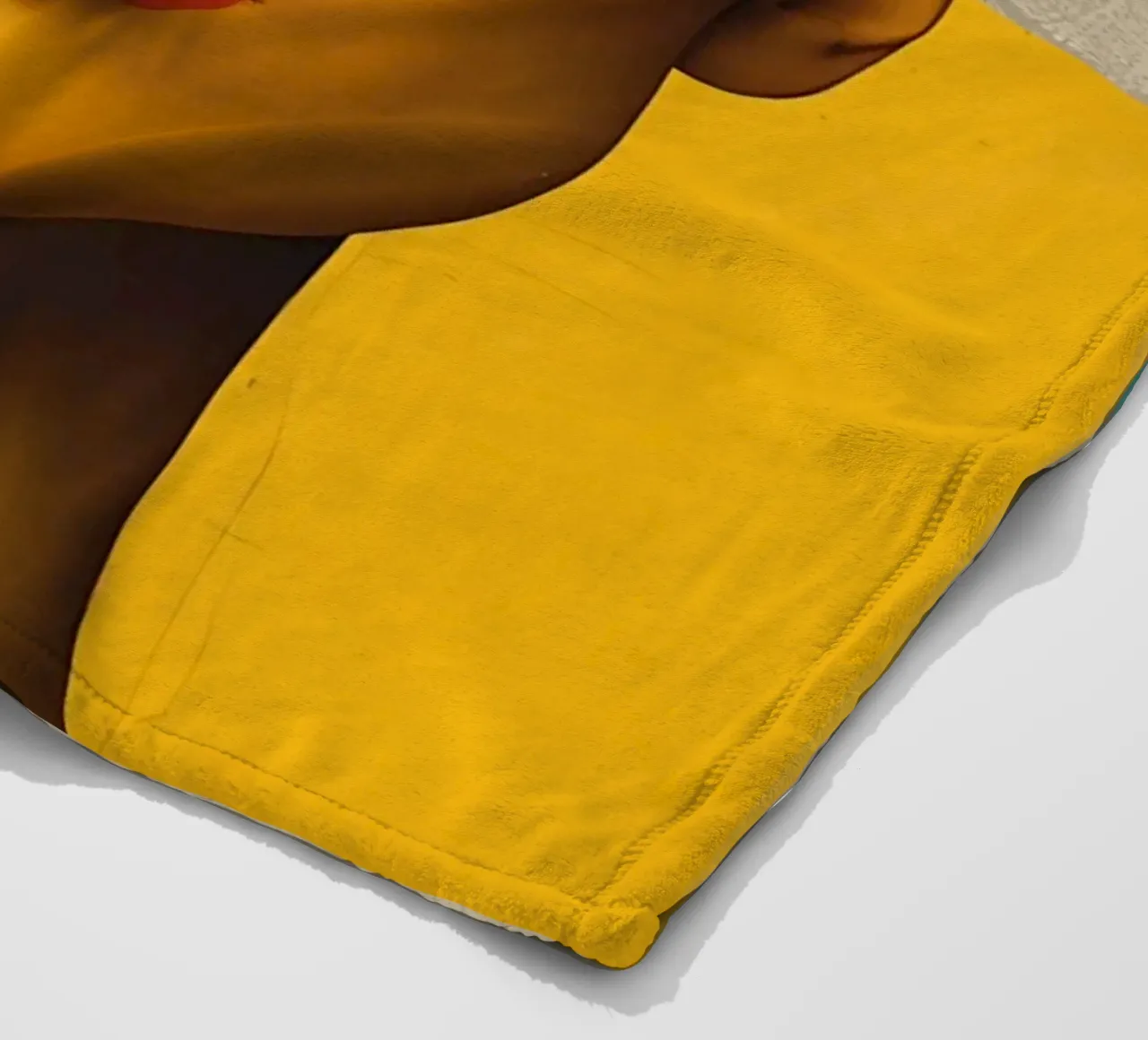 Woman's Portrait with Color Blocks and Geometric Shapes fleece blanket by DesignDoodle