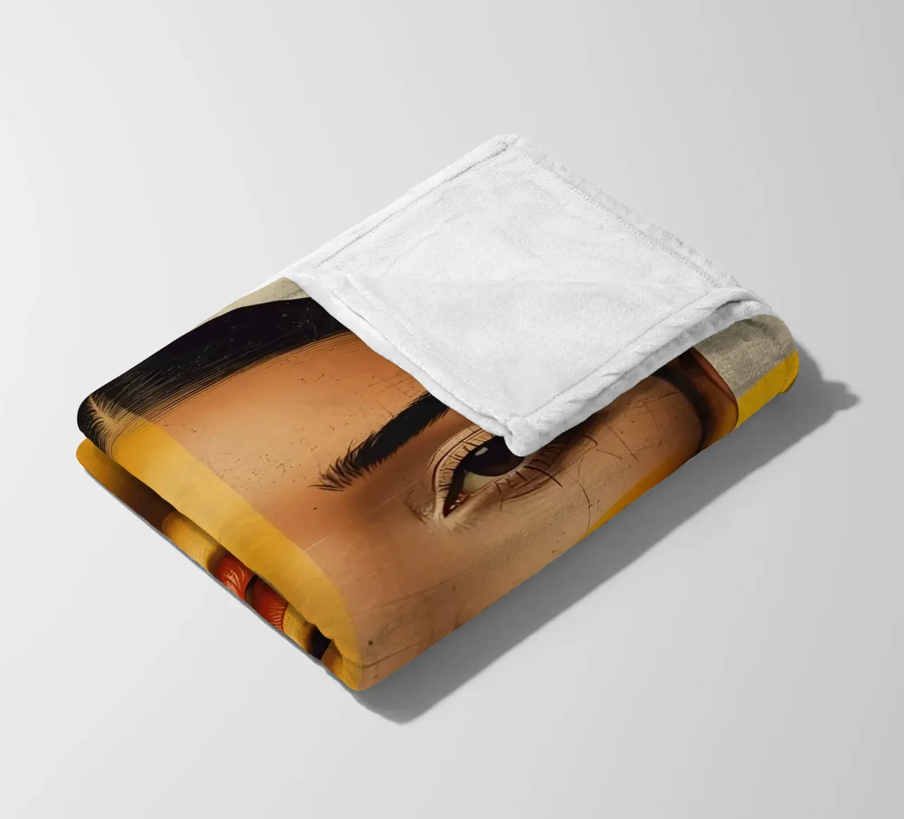 Woman's Portrait with Color Blocks and Geometric Shapes fleece blanket by DesignDoodle