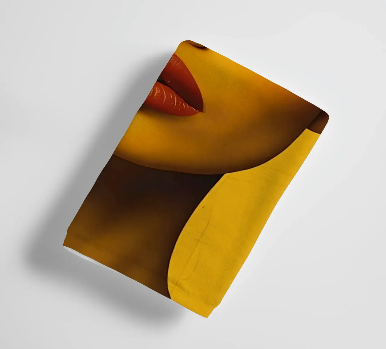 Woman's Portrait with Color Blocks and Geometric Shapes towel by DesignDoodle