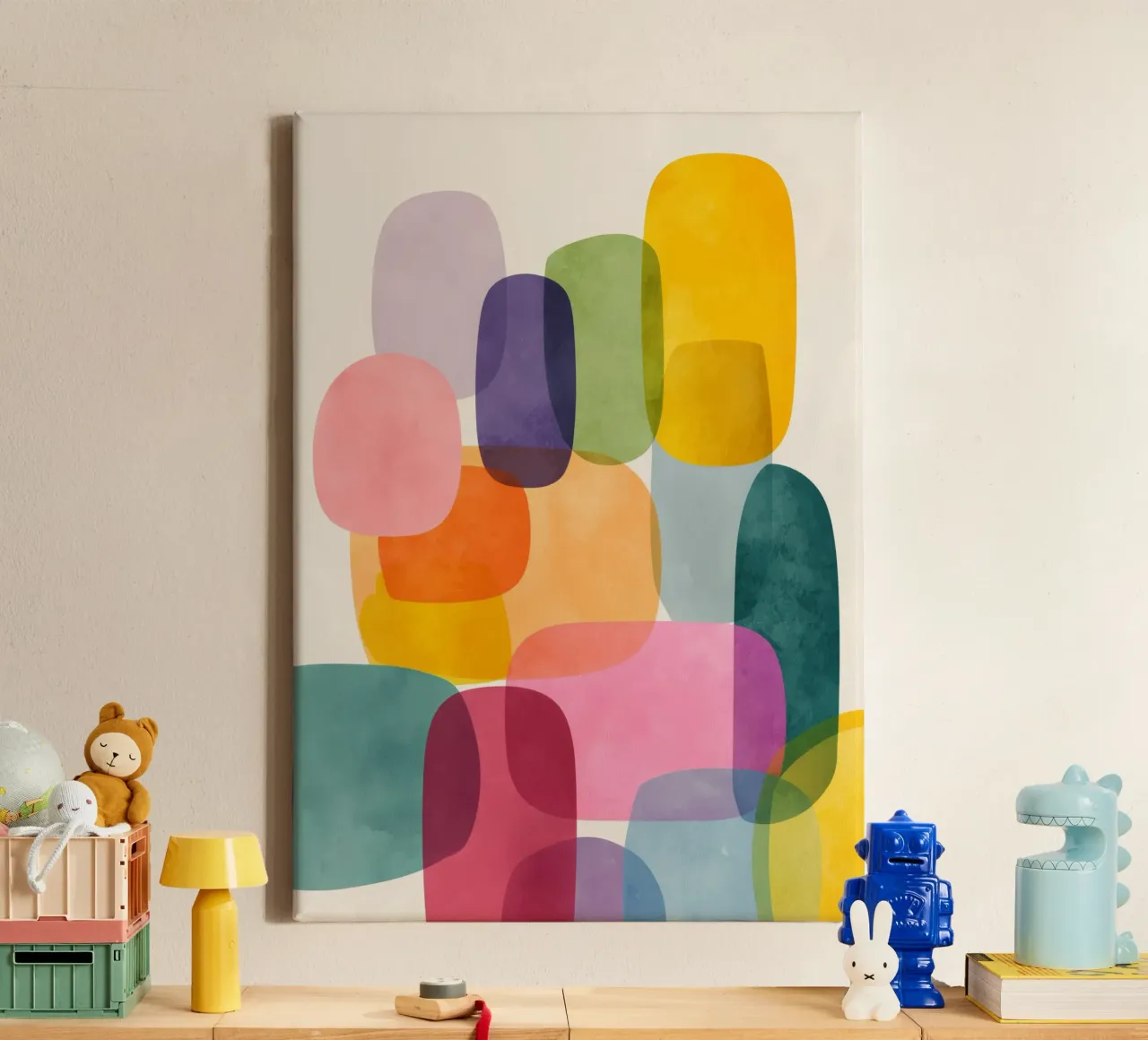 Jellybean Shapes 2 tela con Cornice a cassetta da Kiara