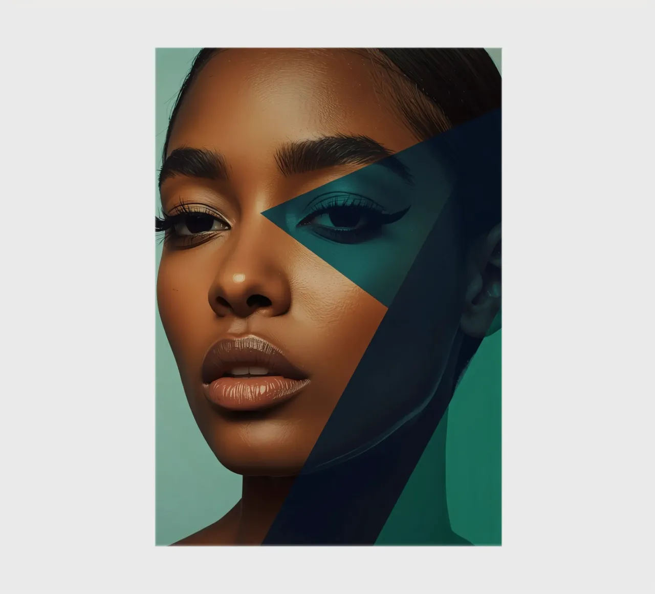 Woman's Portrait with Geometric Color Overlays notebook by DesignDoodle
