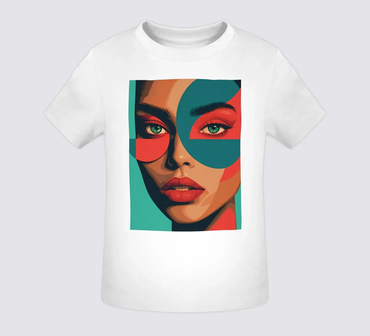 Ritratto di donna con forme geometriche e colori vivaci maglietta neonato da DesignDoodle