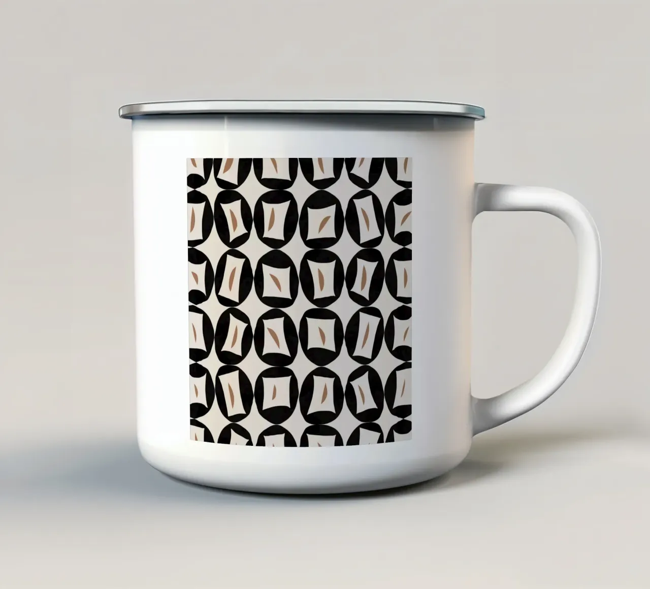 Repetitive pattern 41 enamel mug by Little Dean