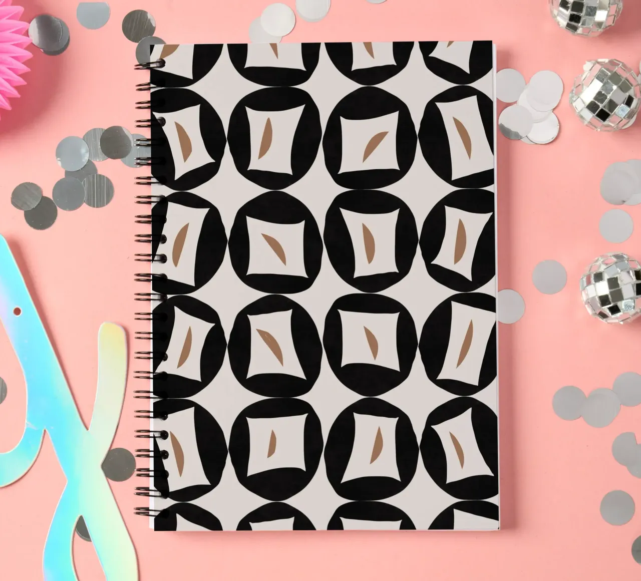 Repetitive pattern 41 spiral notebook by Little Dean