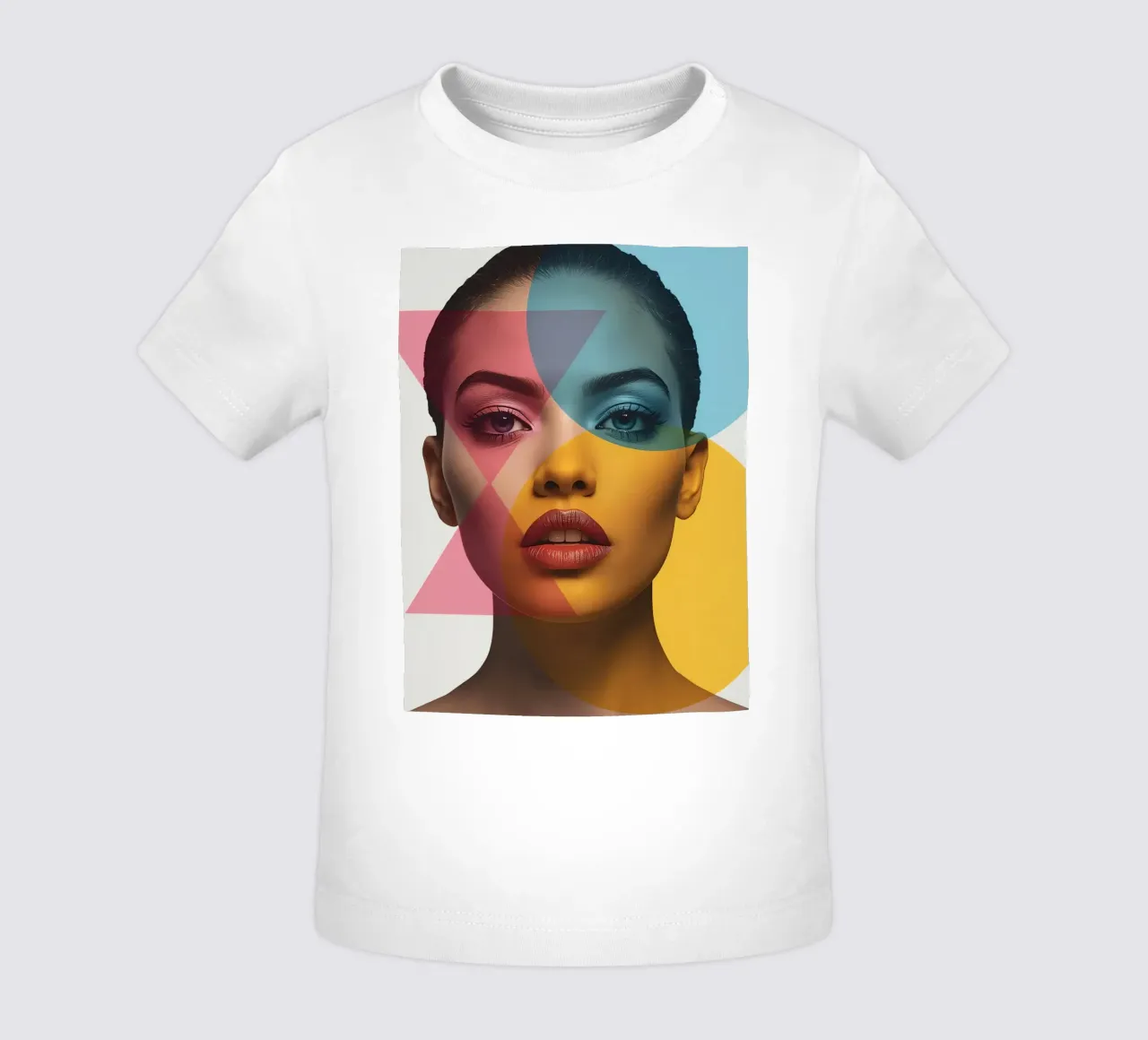 Ritratto di donna con forme geometriche e colori vivaci maglietta neonato da DesignDoodle
