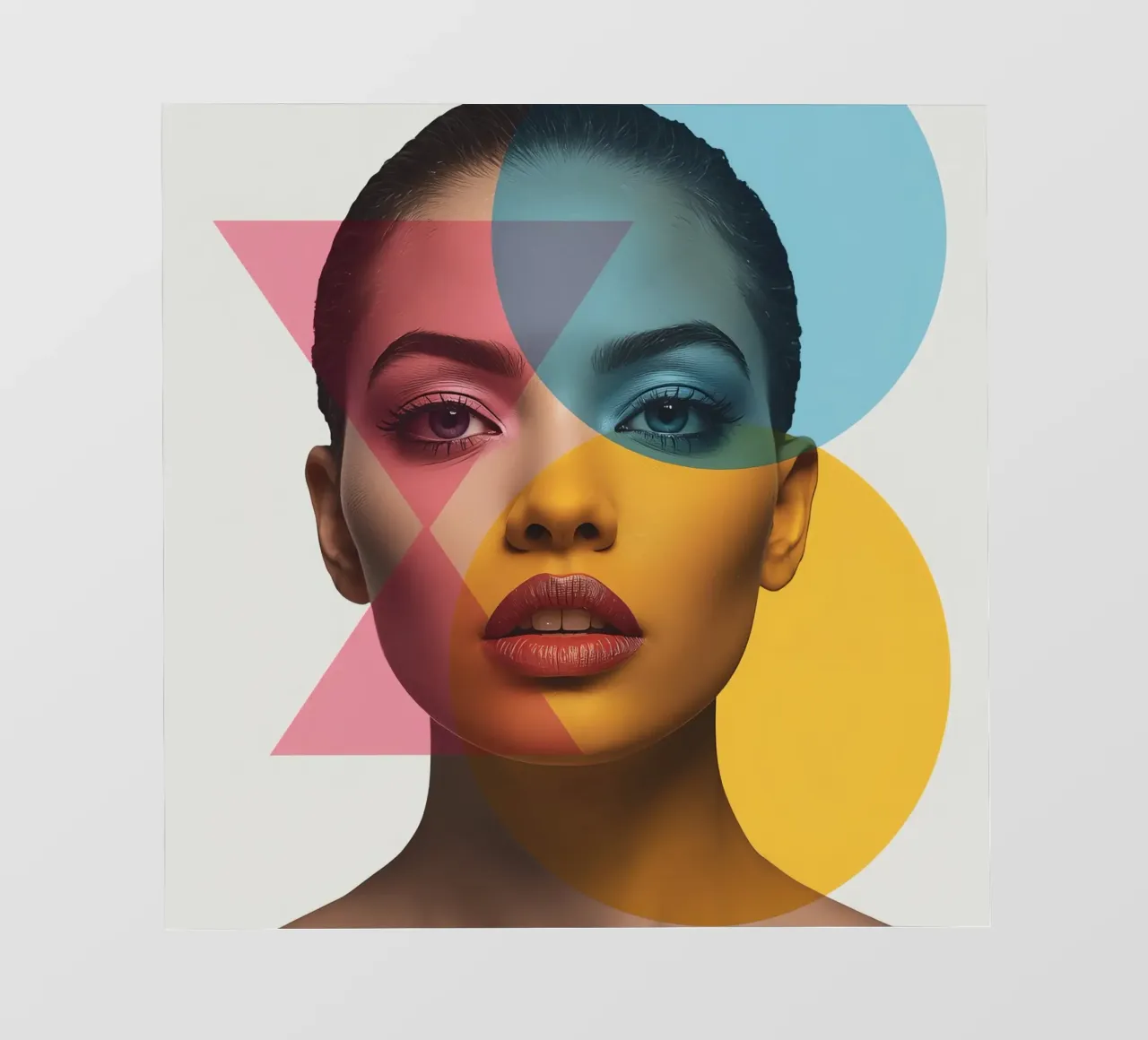 Ritratto di donna con forme geometriche e colori vivaci pellicola backlit da DesignDoodle