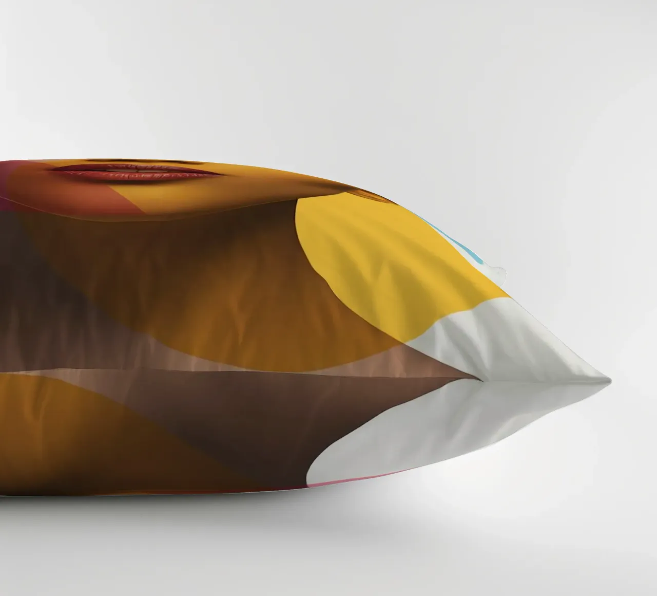 Ritratto di donna con forme geometriche e colori vivaci cuscino da DesignDoodle