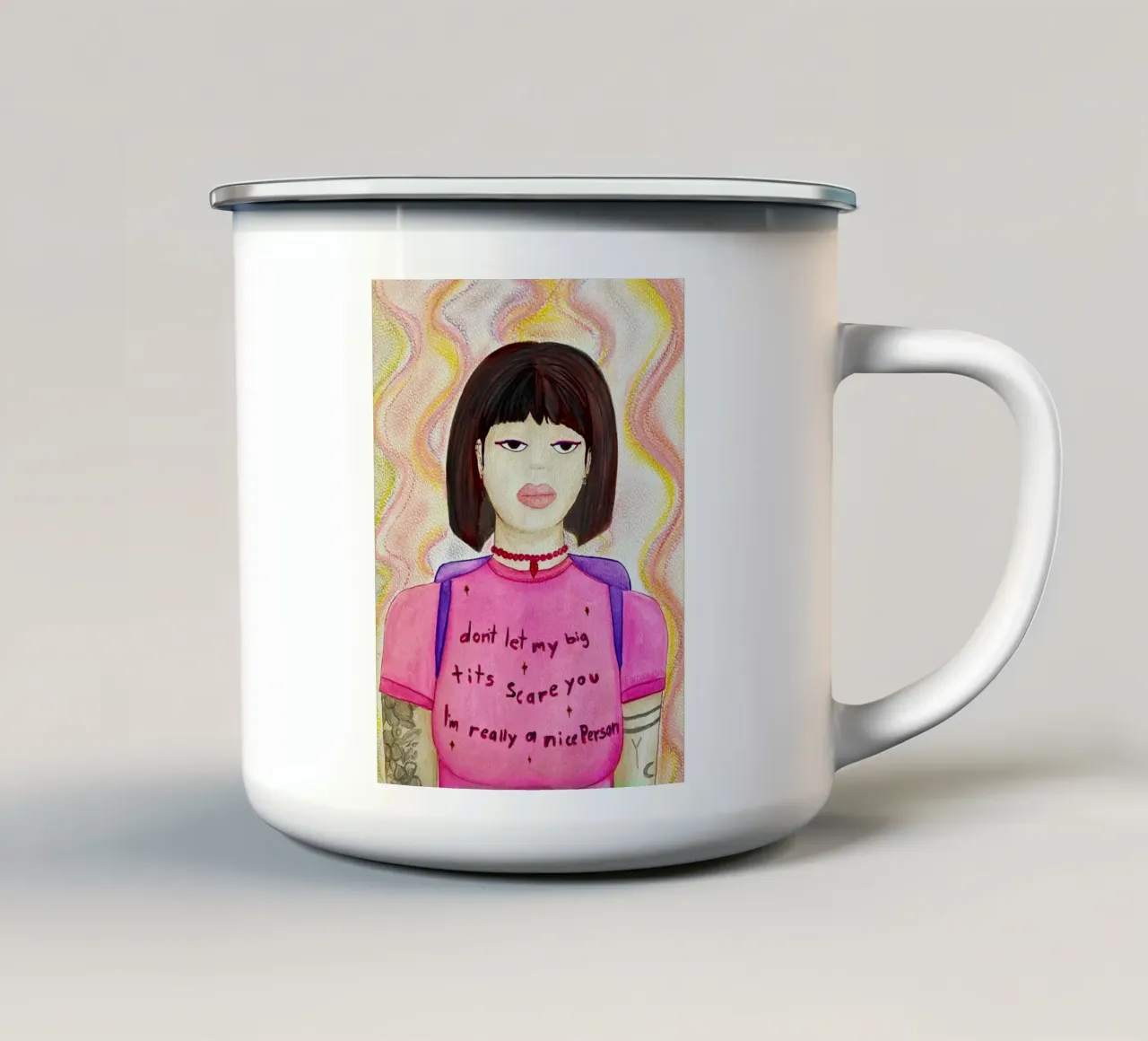 All grown up - Dora tazza in smalto da Femlouise.illustrations