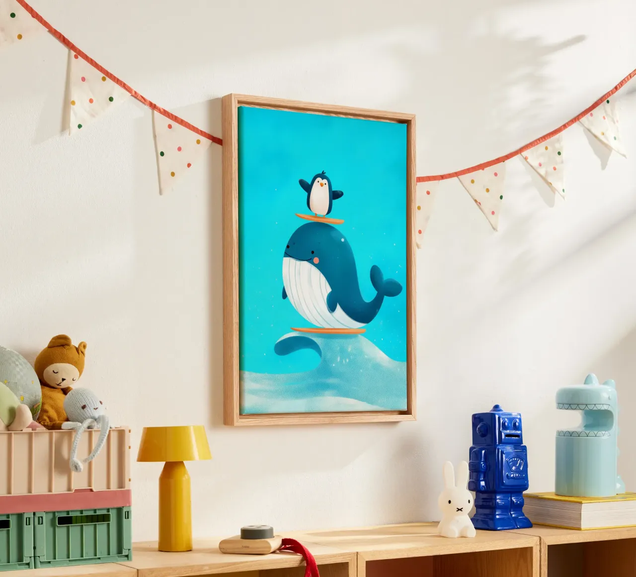 Surf Buddies canvas met Baklijst van Kiara