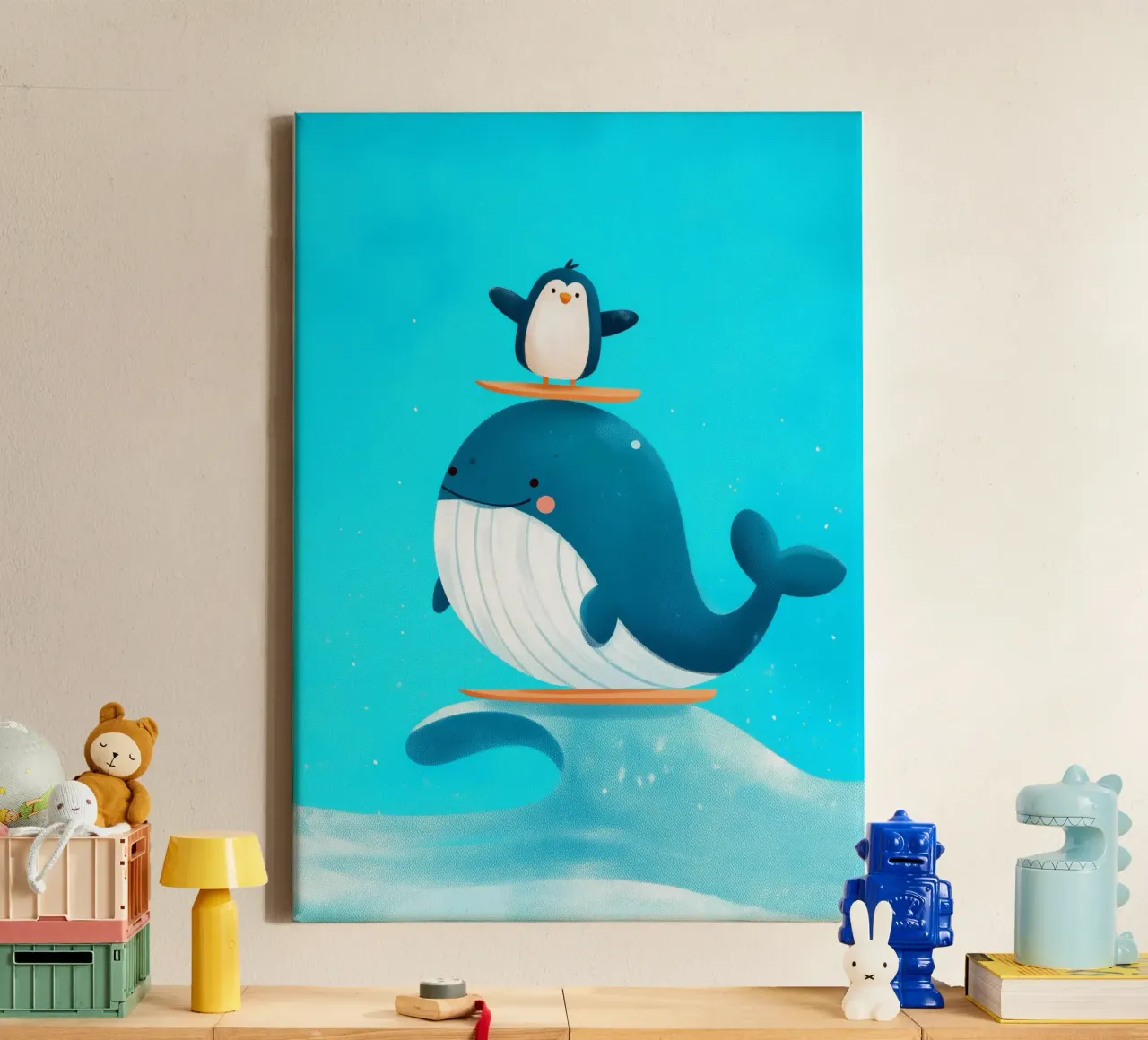 Surf Buddies canvas met Baklijst van Kiara