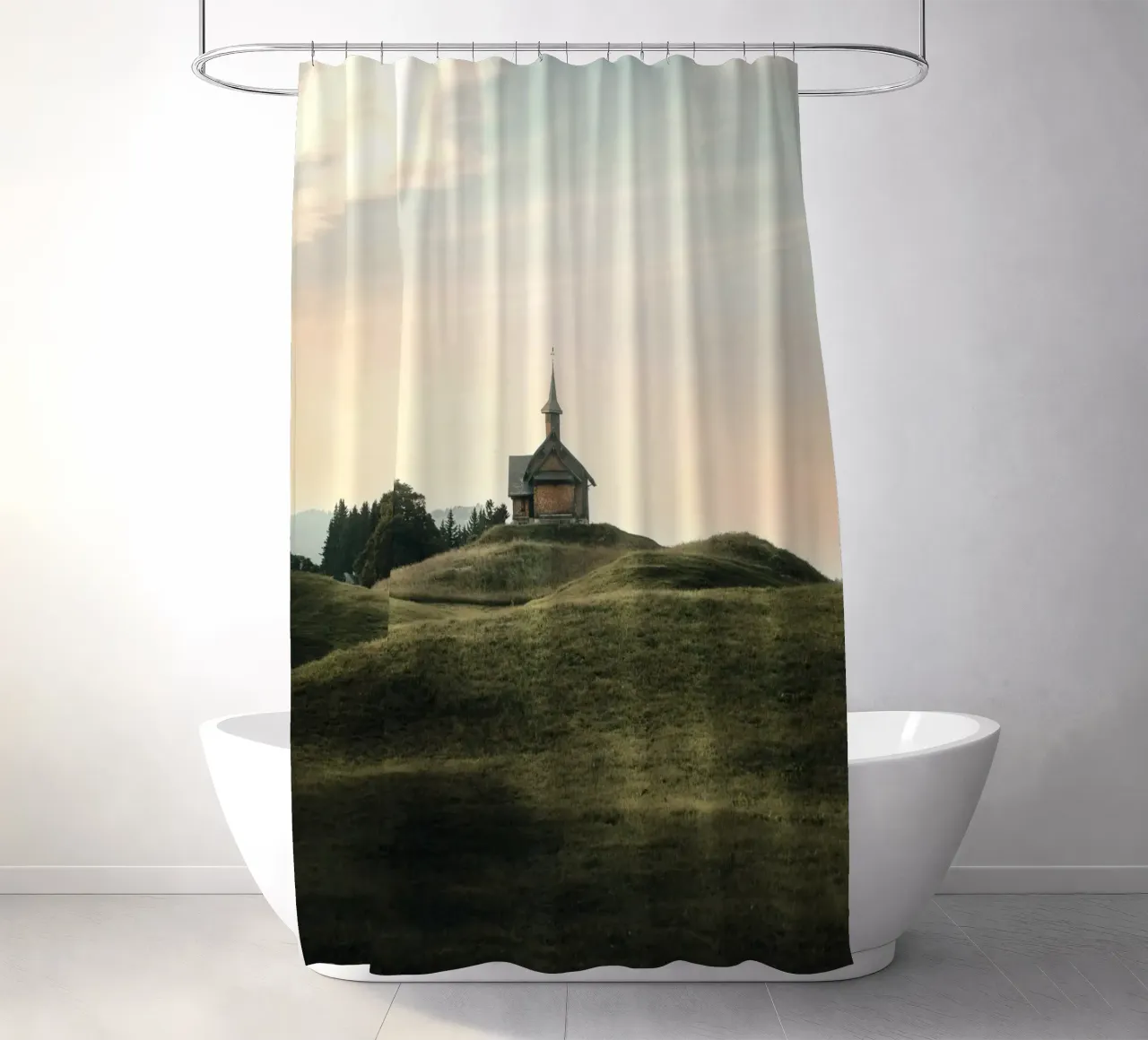 Kapellenhügel Duschvorhang von Earthly Visions