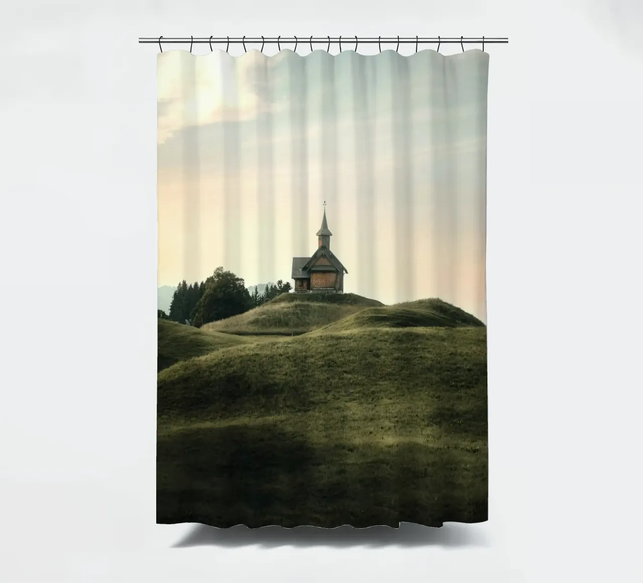 Kapellenhügel Duschvorhang von Earthly Visions