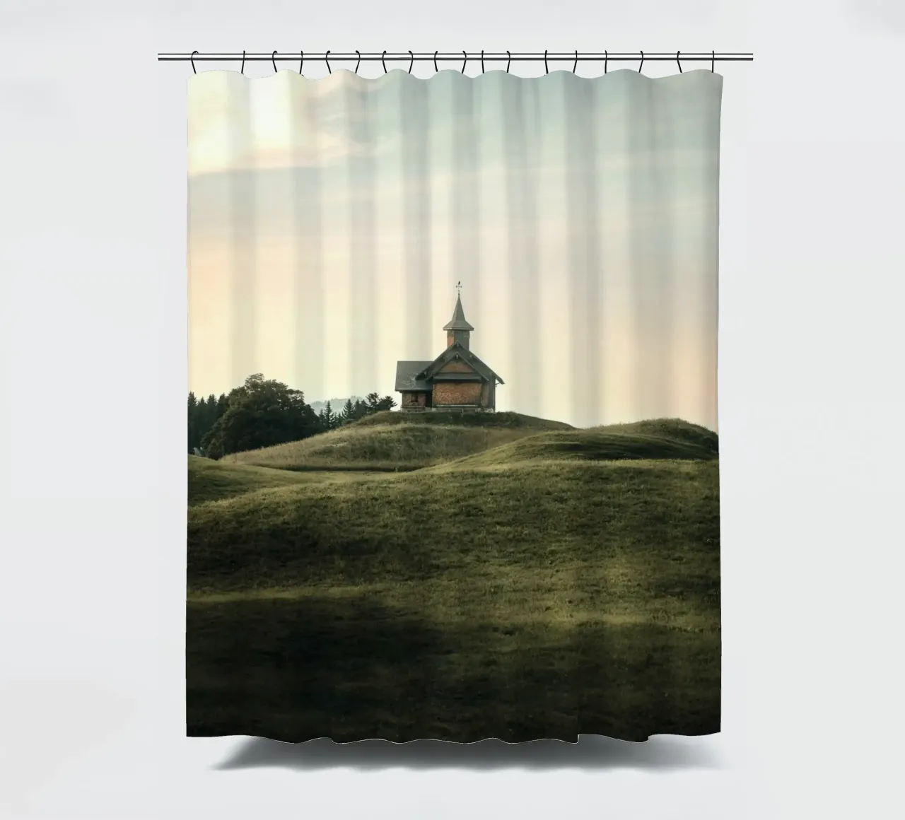 Kapellenhügel Duschvorhang von Earthly Visions