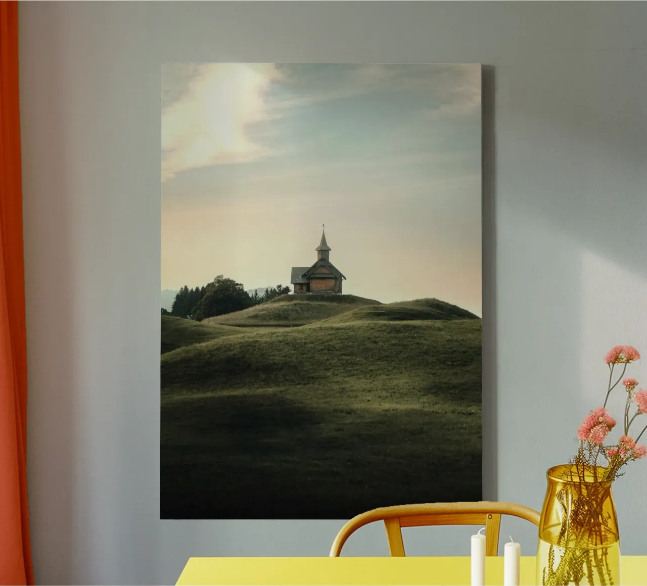 chapel hill canvas met Baklijst van Earthly Visions