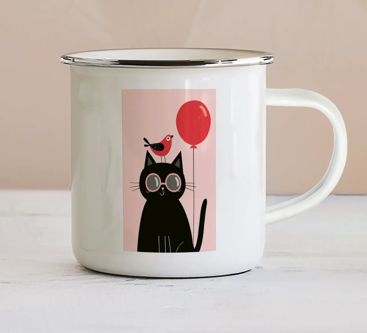 Purr & Tweet tazza in smalto da Kiara