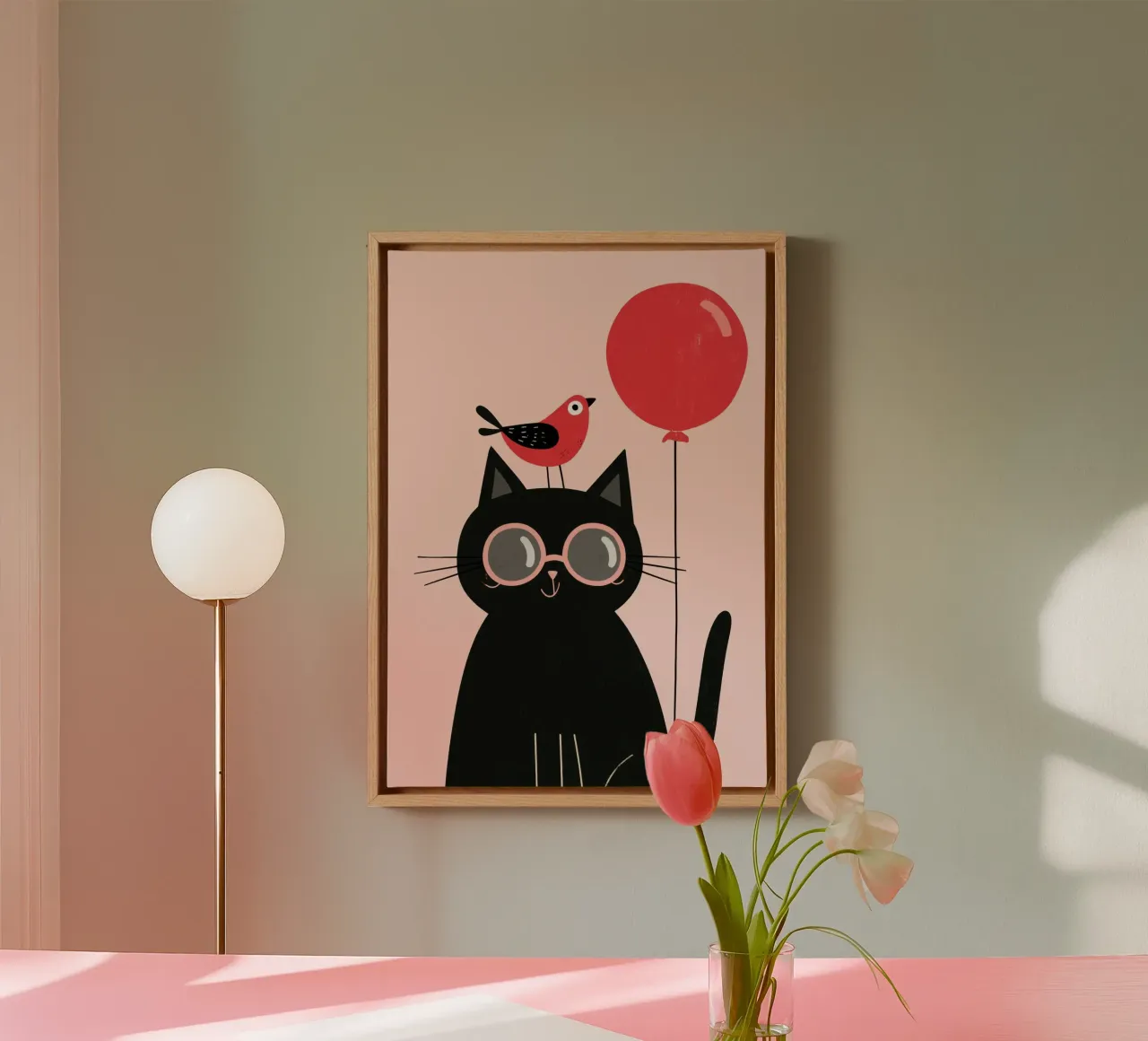 Purr & Tweet tela con Cornice a cassetta da Kiara