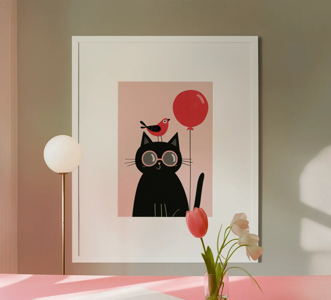 Purr & Tweet poster con telaio in alluminio da Kiara