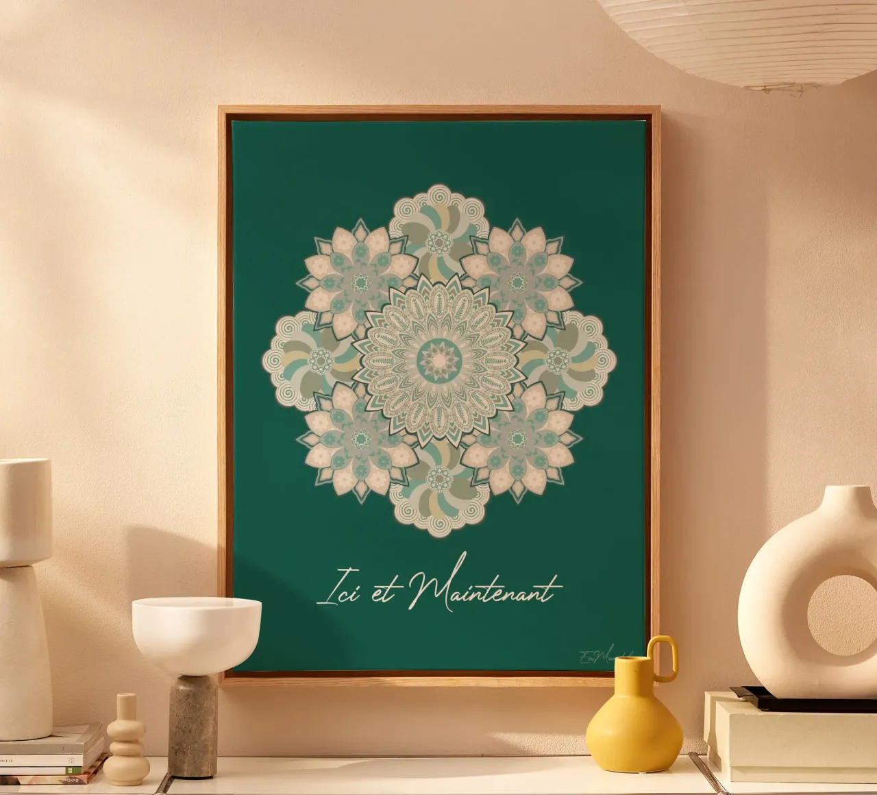 Mandala, qui e ora tela con Cornice a cassetta da Collection “Esprit Mandala"