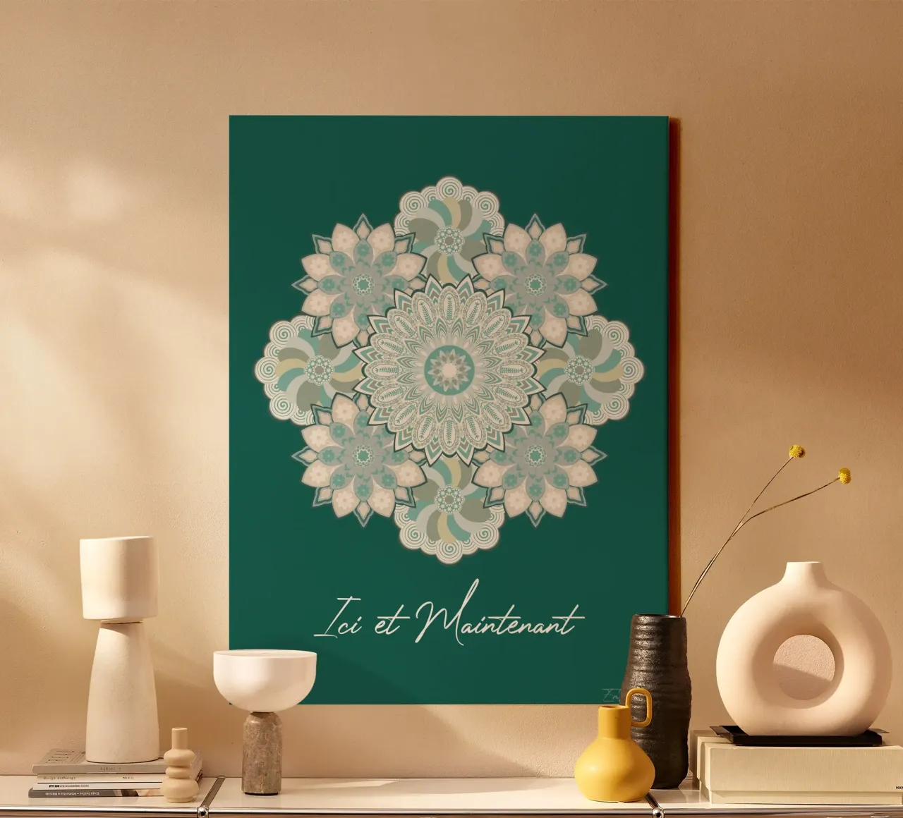 Mandala, qui e ora tela con Cornice a cassetta da Collection “Esprit Mandala"