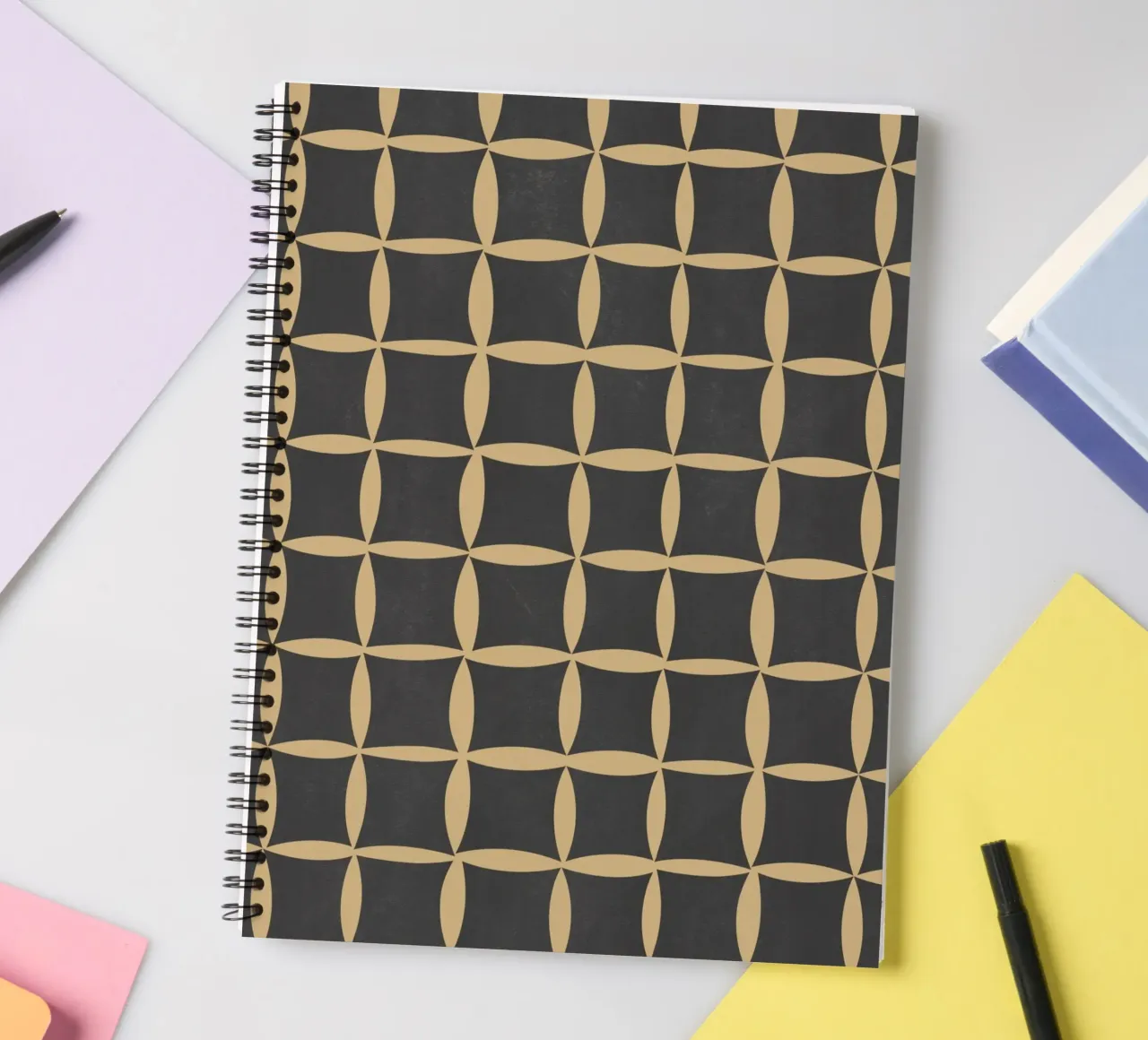 Repetitive pattern 45 spiral notebook by Little Dean