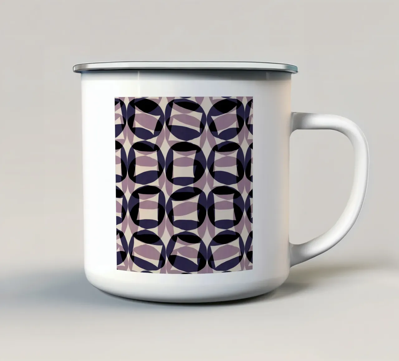Repetitive pattern 46 enamel mug by Little Dean