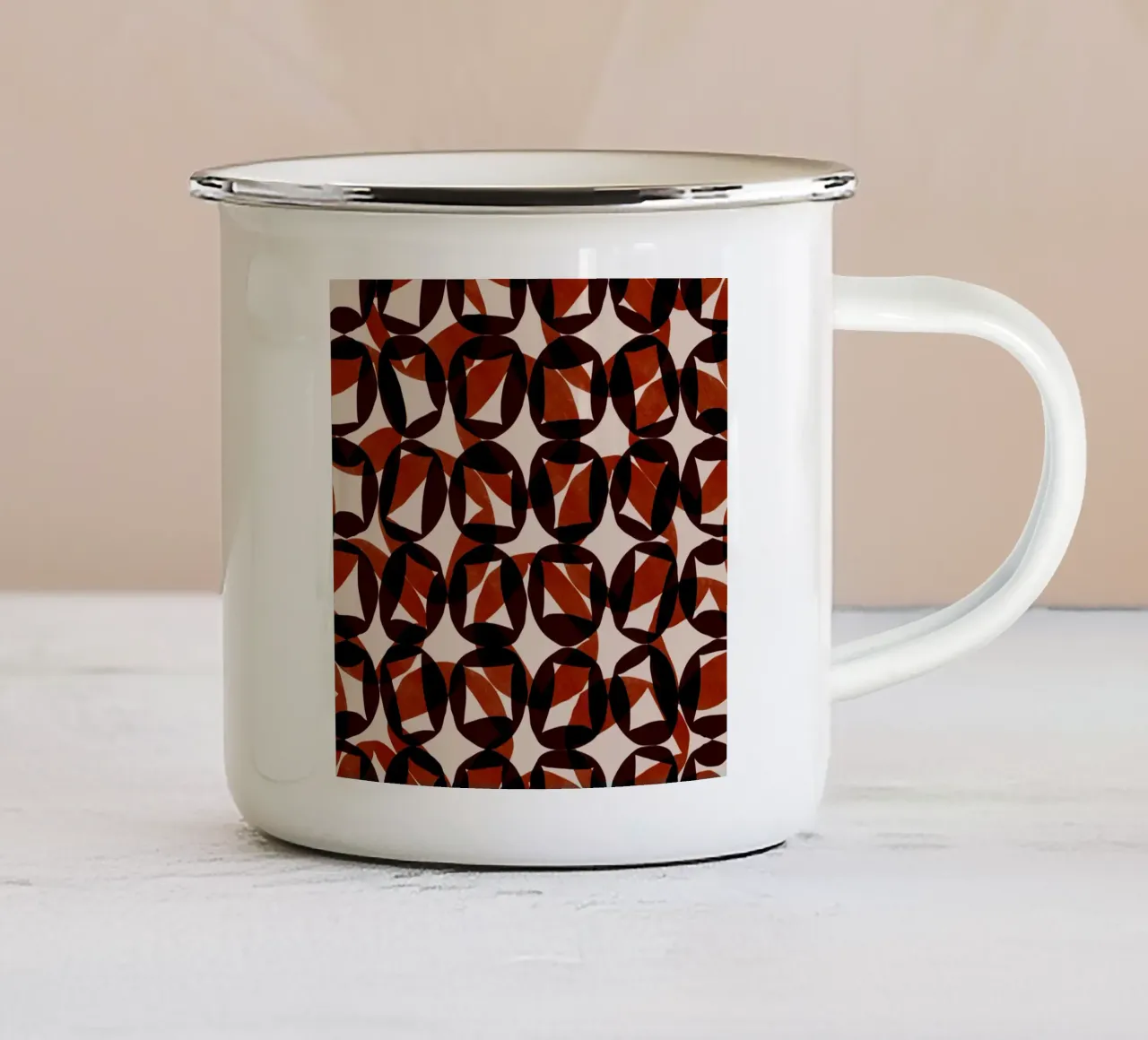 Repetitive pattern 48 enamel mug by Little Dean