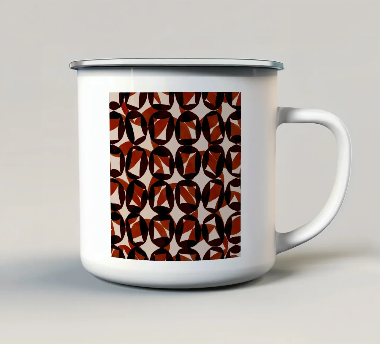 Repetitive pattern 48 enamel mug by Little Dean