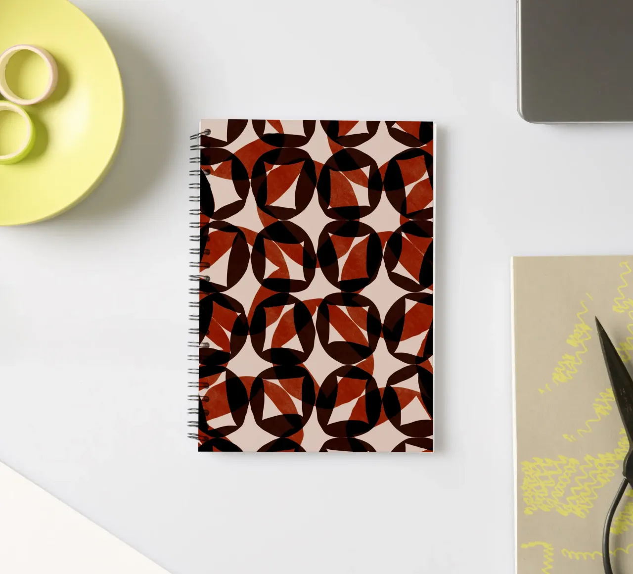Repetitive pattern 48 spiral notebook by Little Dean
