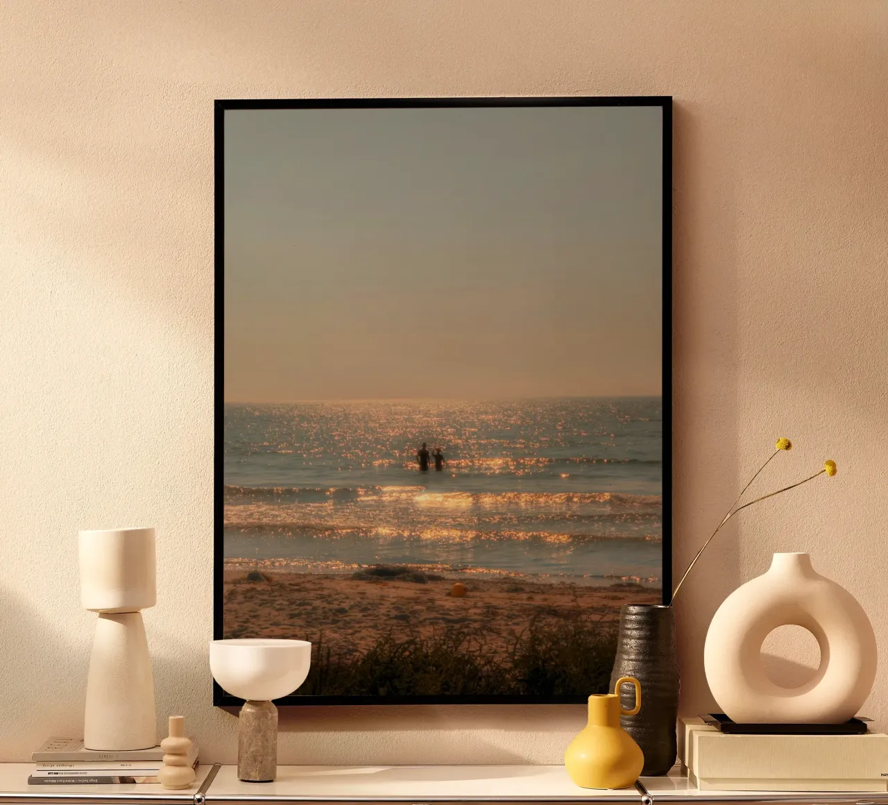 spiaggia oceano poster con telaio in alluminio da Earthly Visions
