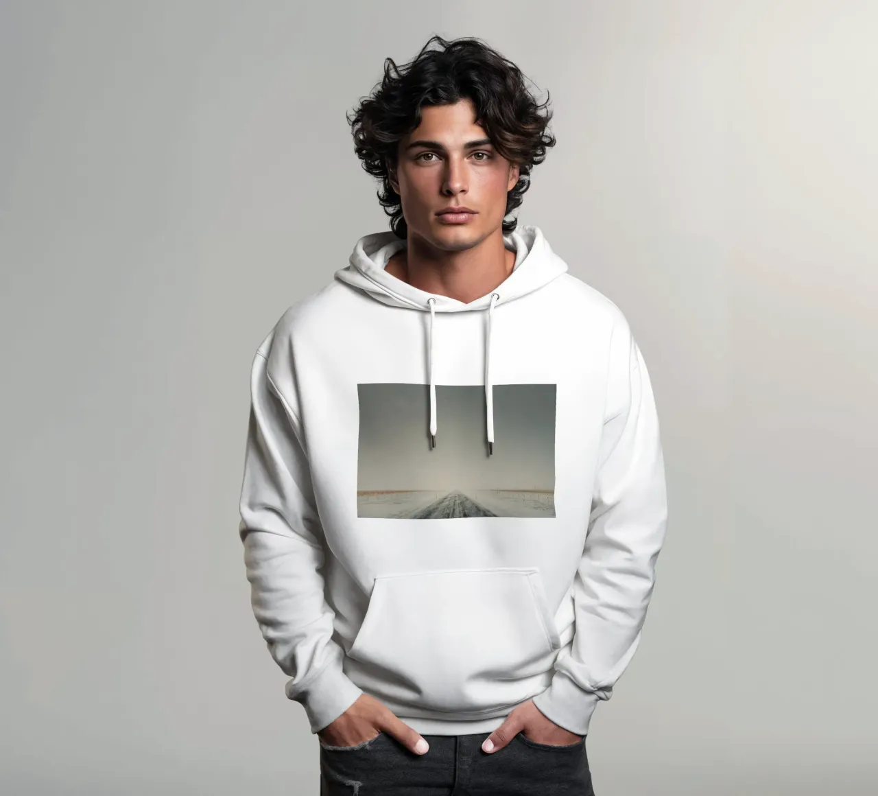 neve su strada felpa con cappuccio da Earthly Visions