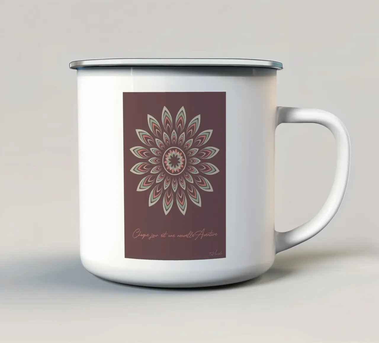 Mandala, chaque jour est une nouvelle aventure tazza in smalto da Collection “Esprit Mandala"