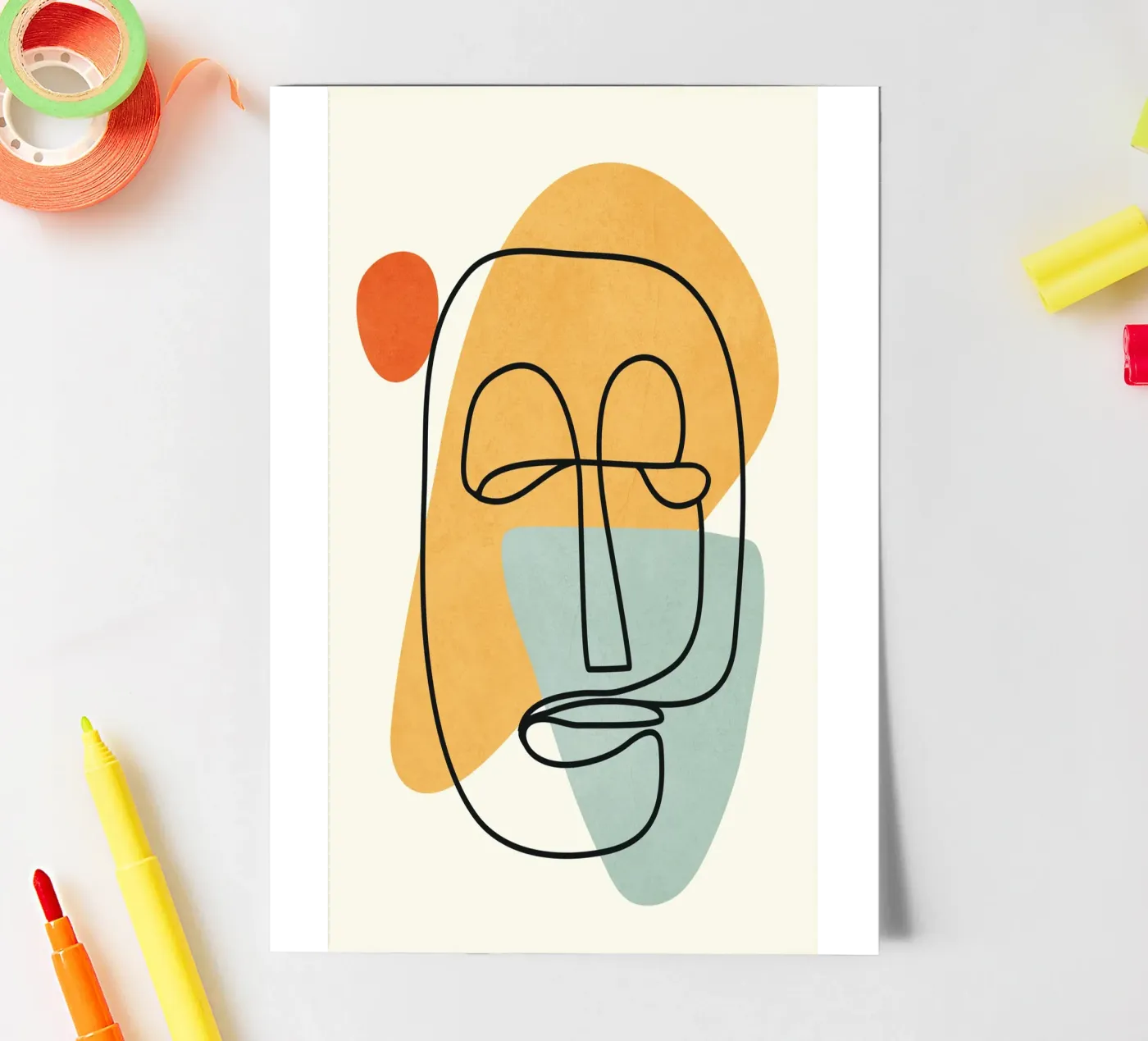 Abstract Faces 12 sticker sheet by cityart