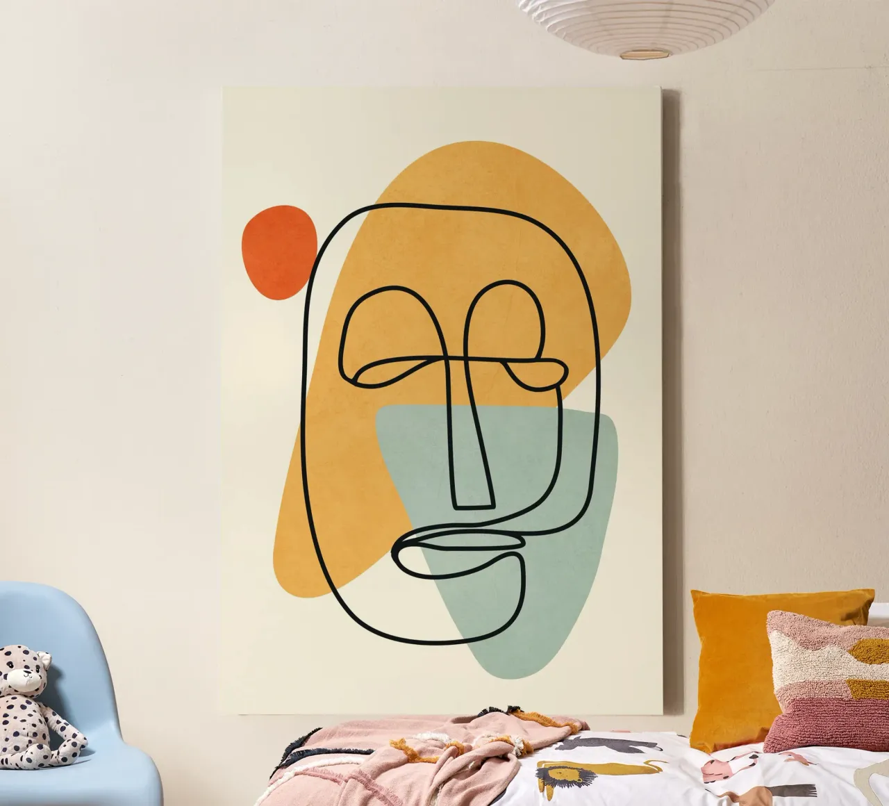 Abstract Faces 12 canvas met Baklijst van cityart