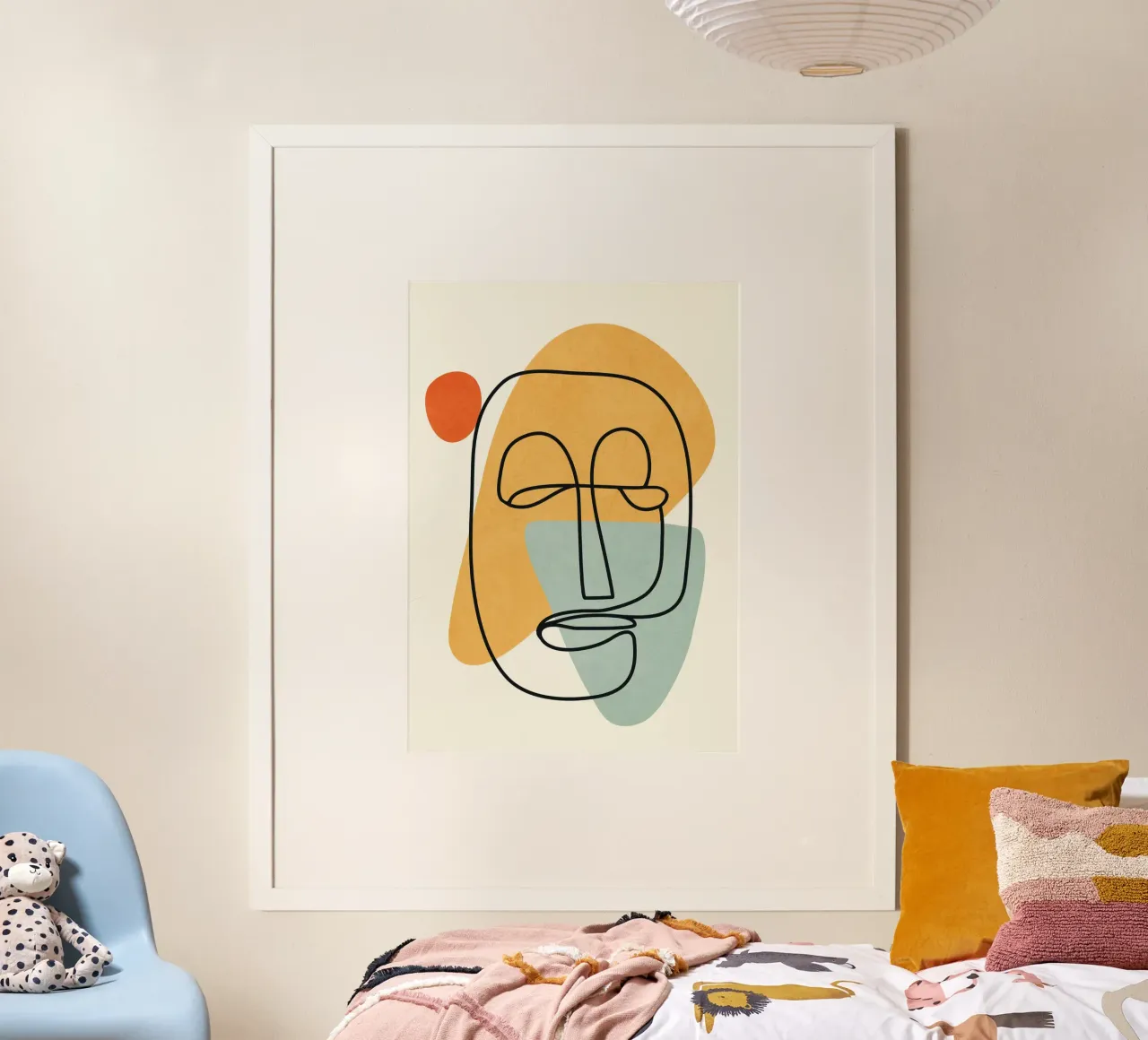 Abstract Faces 12 poster con telaio in plastica da cityart